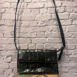 Black Eel Skin Shoulder Bag